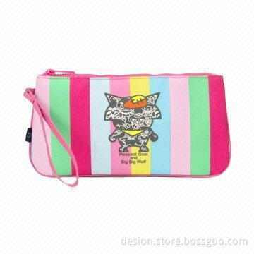 Multicolor cute cartoon design polyester cosmetic bag